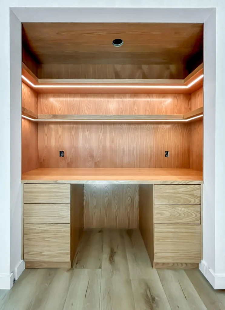 Built-in & Custom Desk with Strip Lighting